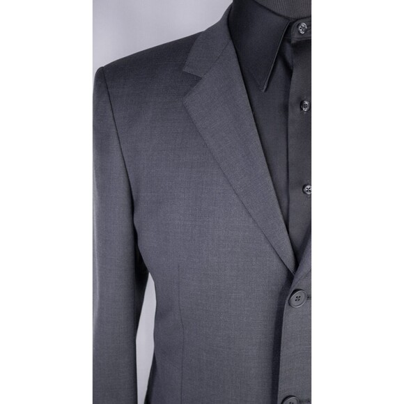 Emporio Armani Solid Gray 3-Button Sport Coat Suit Jacket Blazer Sz 42L Wool EUC - Picture 5 of 15